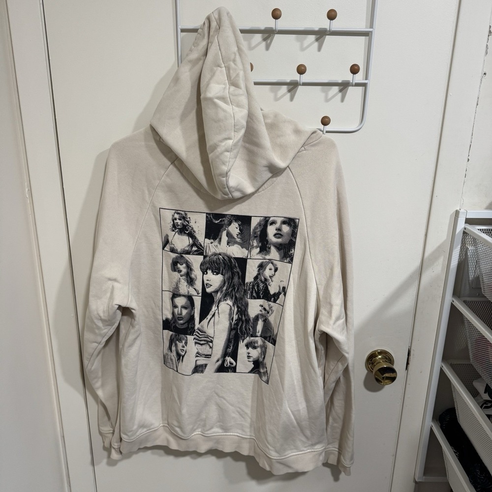 Taylor Swift The Eras Tour Cream Hoodie Size Large Official Merch